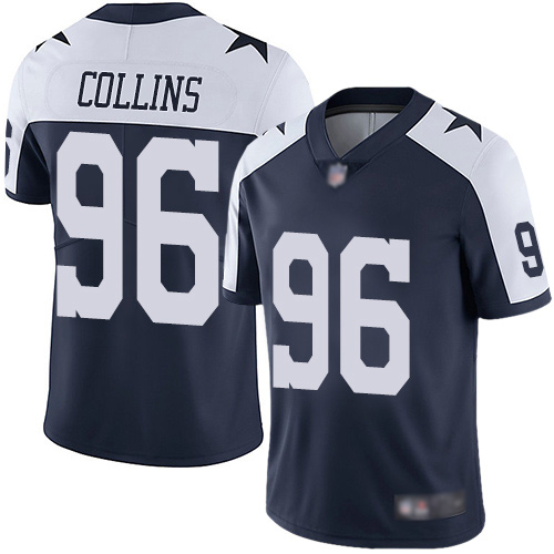 Men Dallas Cowboys Limited Navy Blue Maliek Collins Alternate #96 Vapor Untouchable Throwback NFL Jersey